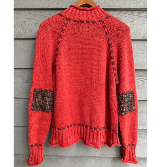 Timberlea Moose 1/2-Zip Sweater Red Brown—M - Picture 2 of 11
